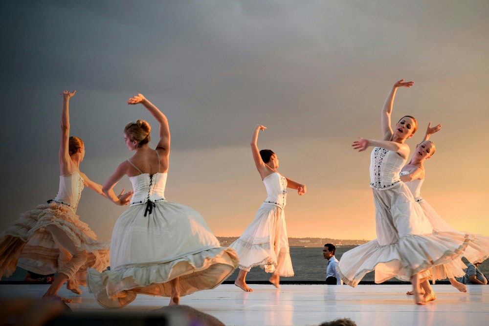 Stage with live artistic performance